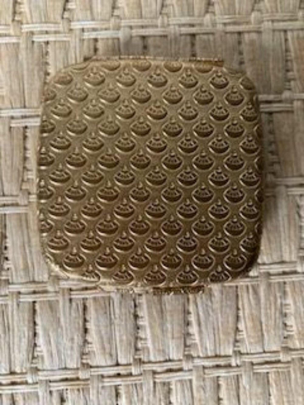Vintage Coty Compact French Flair Gold Tone Metal Hinged Mirrored